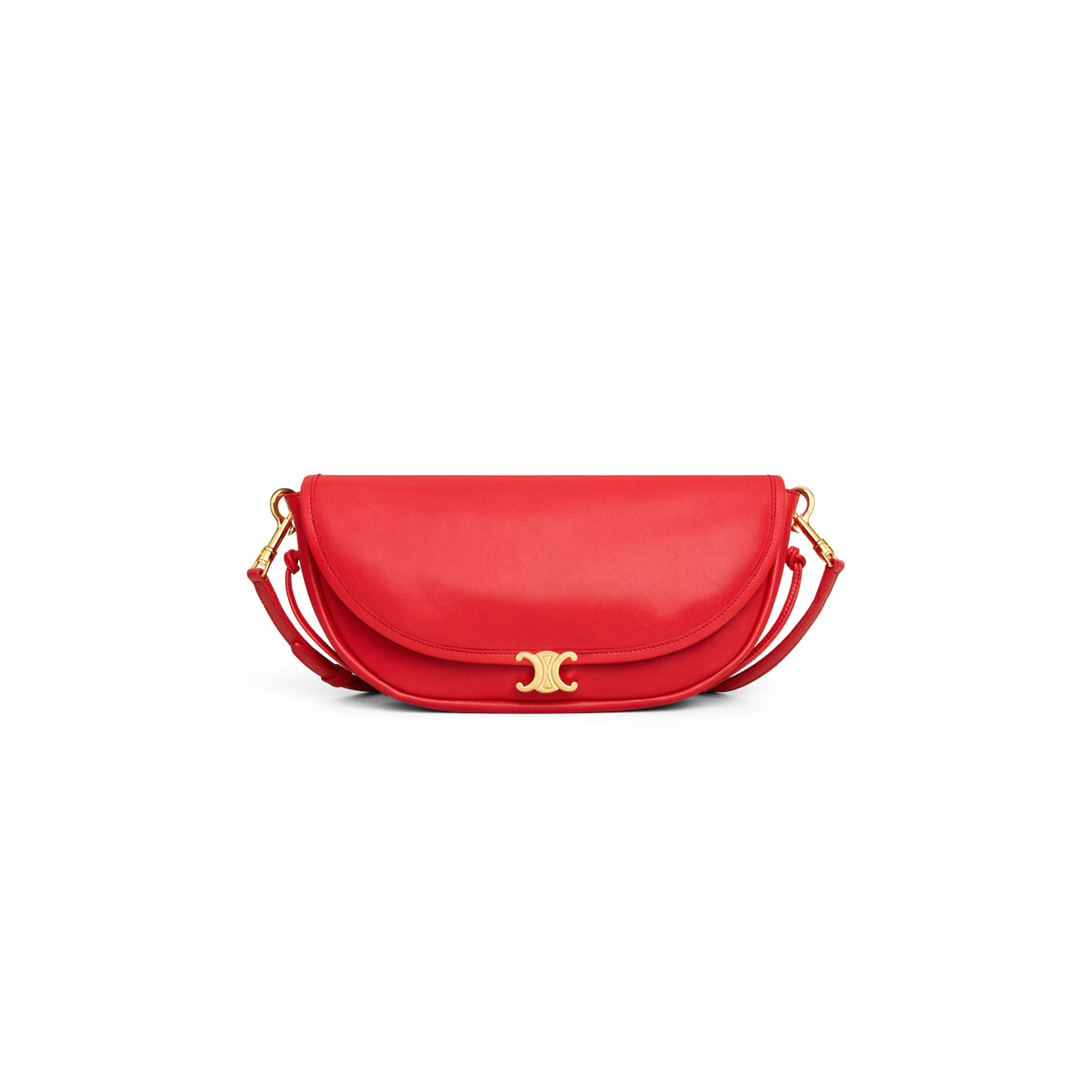 CELINE LITTLE HALFMOON SOFT TRIOMPHE IN SUPPLE SHINY LAMBSKIN L10373778.27AG (25*13*5cm)